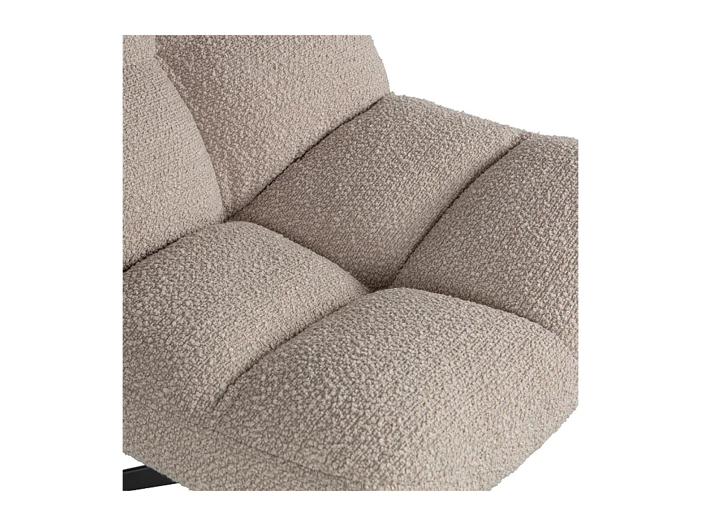 Vinny - Fauteuil pivotant en tissu bouclette - Sable