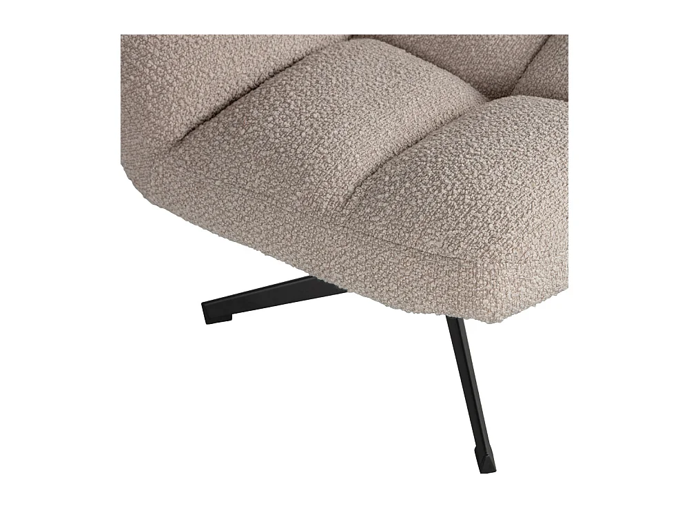 Vinny - Fauteuil pivotant en tissu bouclette - Sable