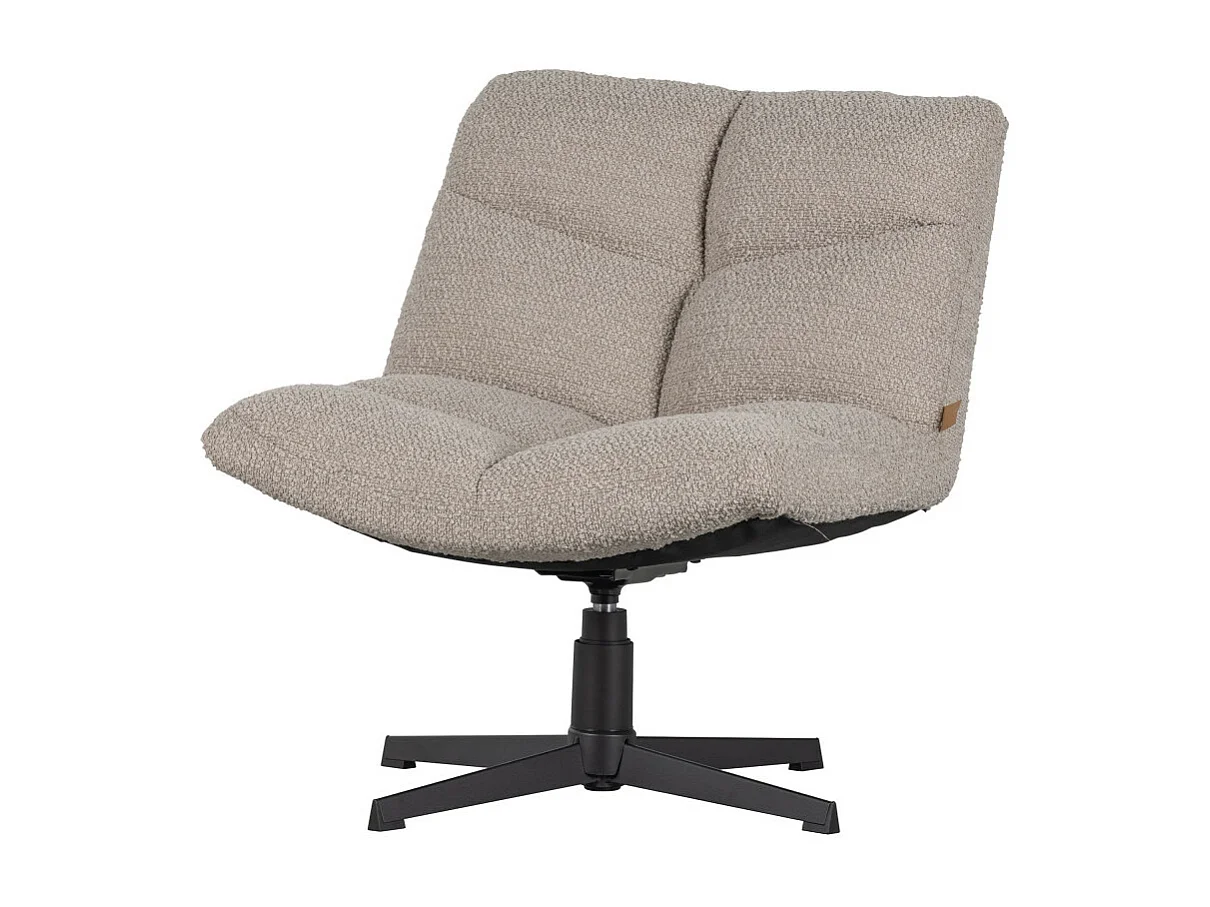 Vinny - Fauteuil pivotant en tissu bouclette - Sable