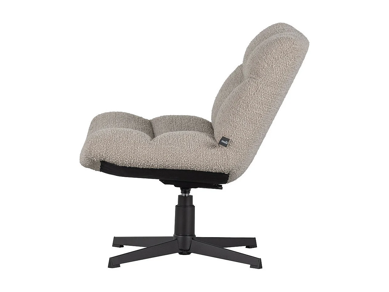 Vinny - Fauteuil pivotant en tissu bouclette - Sable