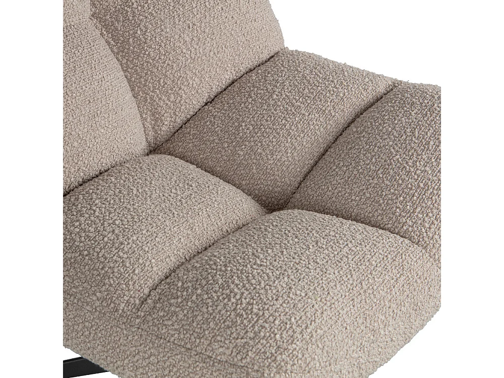 Vinny - Fauteuil pivotant en tissu bouclette - Sable