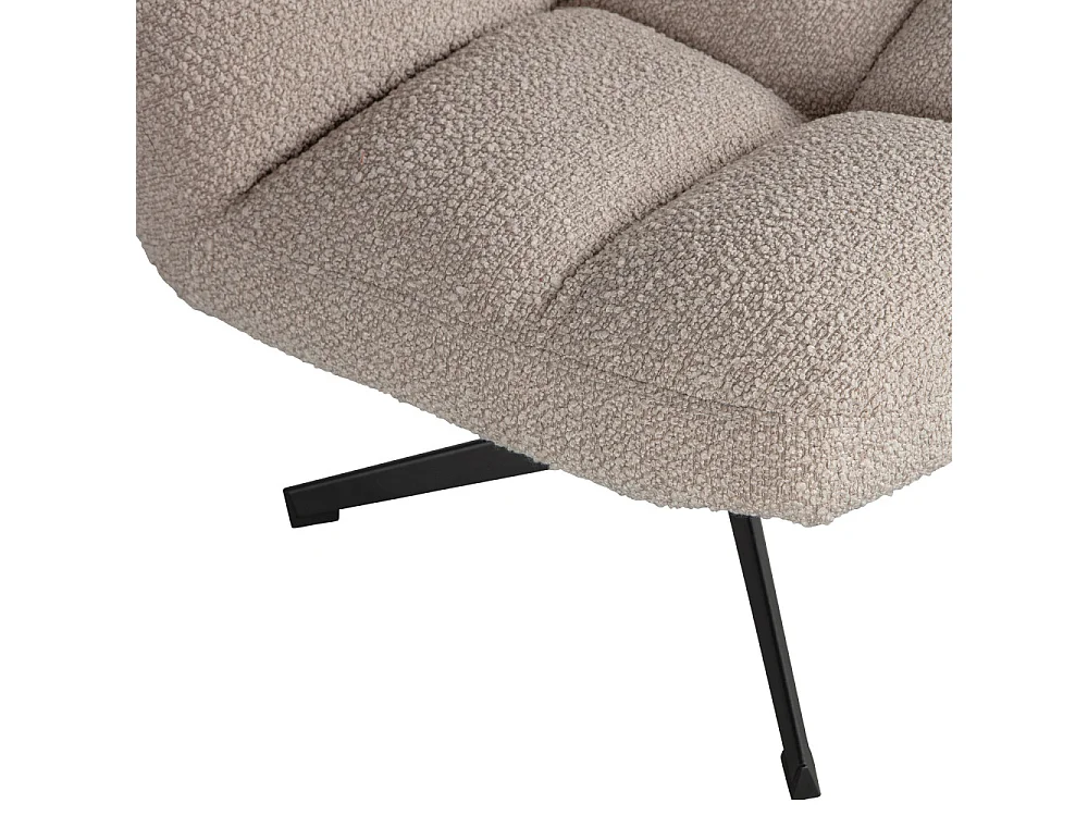 Vinny - Fauteuil pivotant en tissu bouclette - Sable