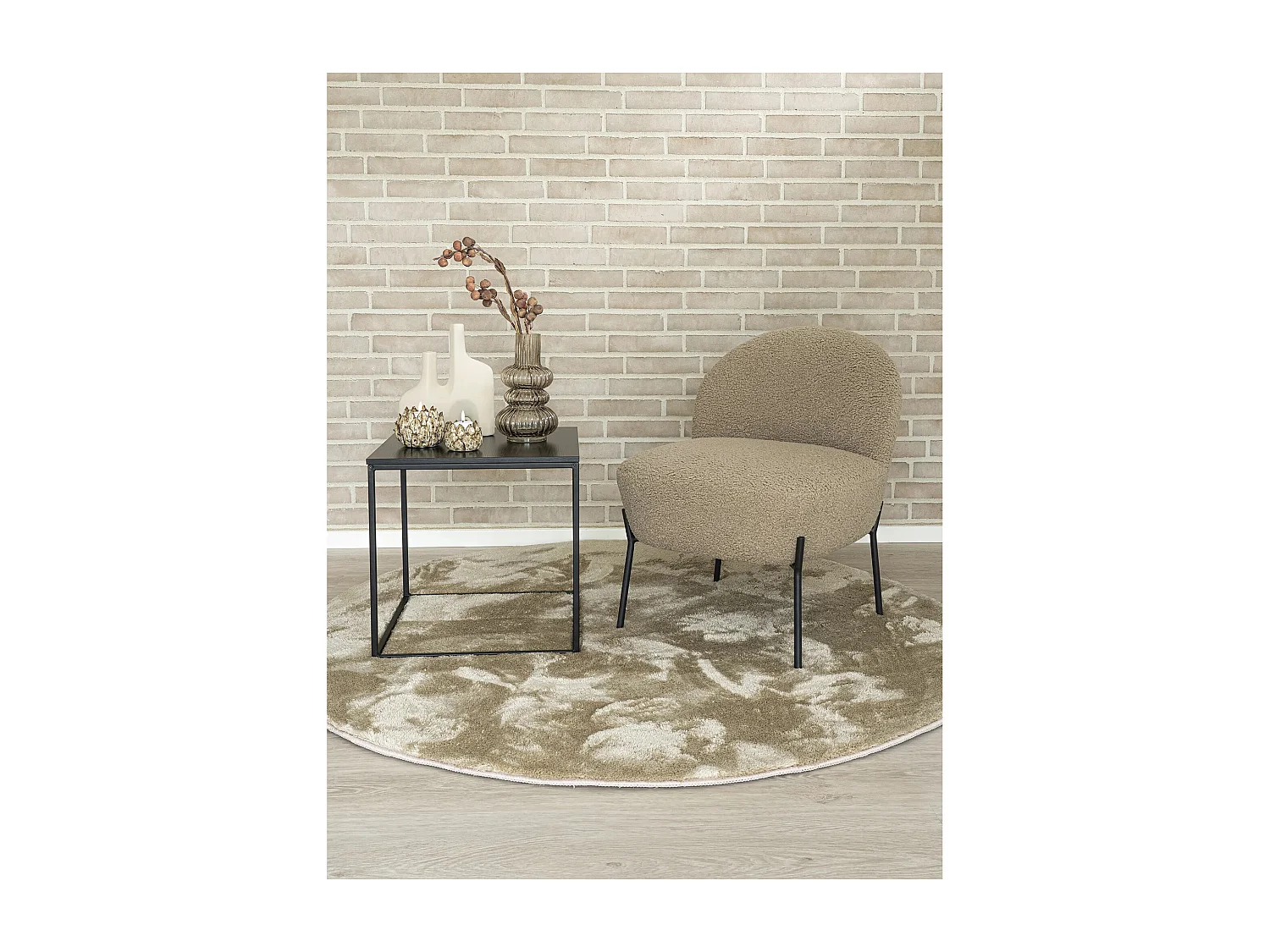 Chaise de salon peau d’agneau synthétique MERIDA – Élégance et douceur absolue