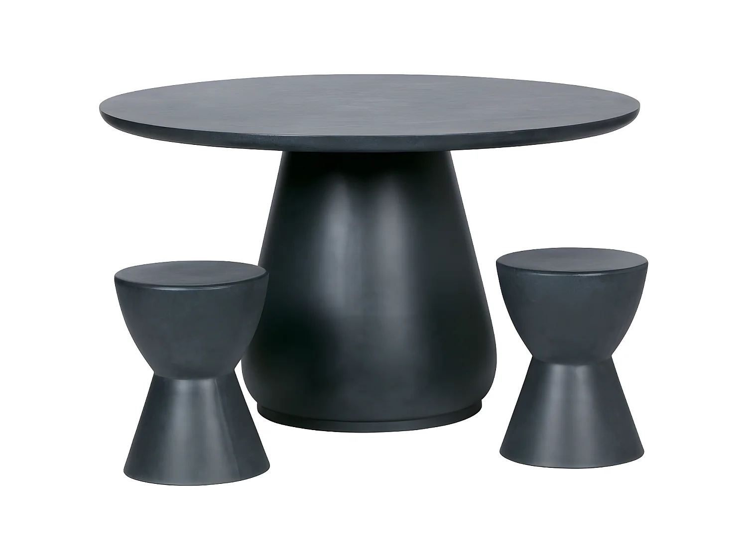 Dover - Lot de 2 tabourets en fibre d'argile - Gris anthracite