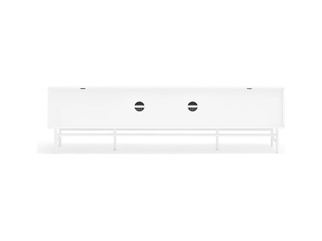 Punto - Meuble tv en bois 2 portes 4 tirroirs L180cm : Couleur - Blanc