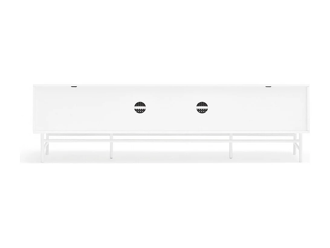 Punto - Meuble tv en bois 2 portes 4 tirroirs L180cm : Couleur - Blanc