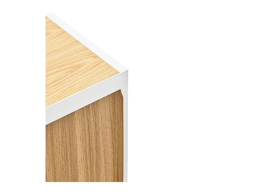 Arista - Meuble TV en bois 1 porte 2 tiroirs L180cm - Blanc
