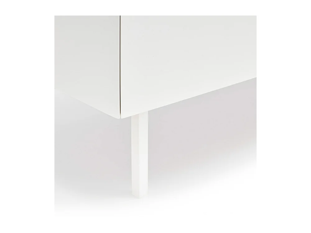 Arista - Meuble TV en bois 1 porte 2 tiroirs L180cm - Blanc