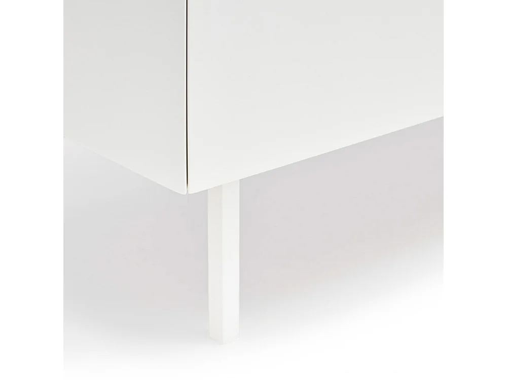 Meubel TV 2 planken met witte vouwdeuren 180x40 cm