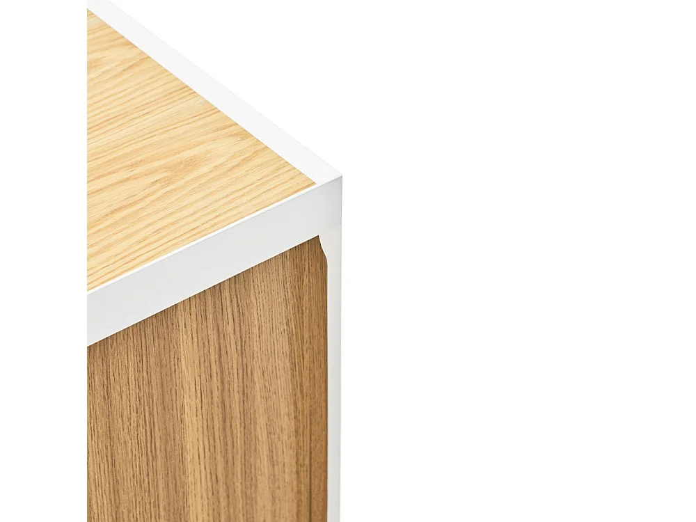 Móvel TV 2 gavetas com porta basculante branco 180x40 cm