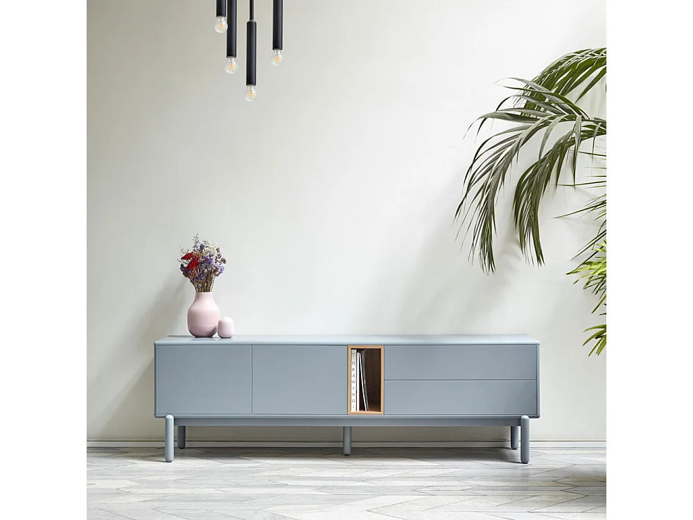 Perlgrauer TV-Schrank 180x40 cm