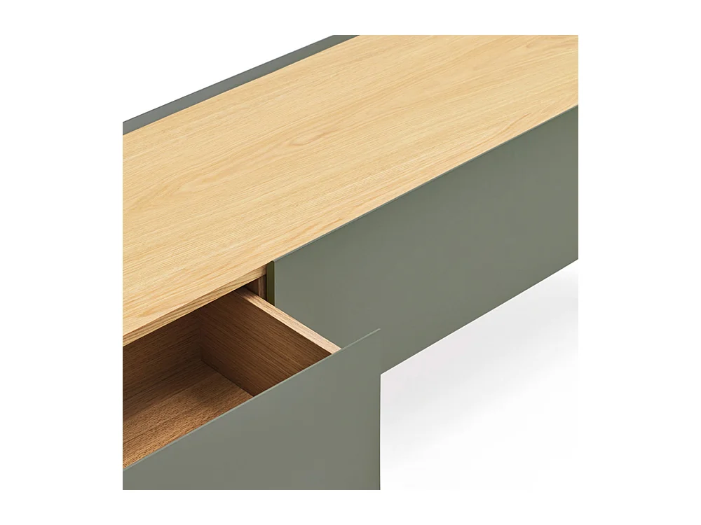 Arista - Meuble TV en bois 1 porte 2 tiroirs L180cm - Vert amande