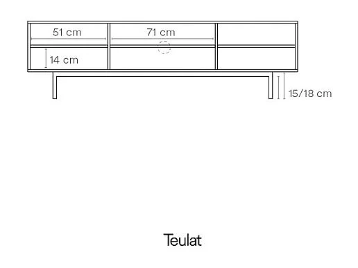 Sierra - Meuble TV en bois 3 portes L180cm - Noir