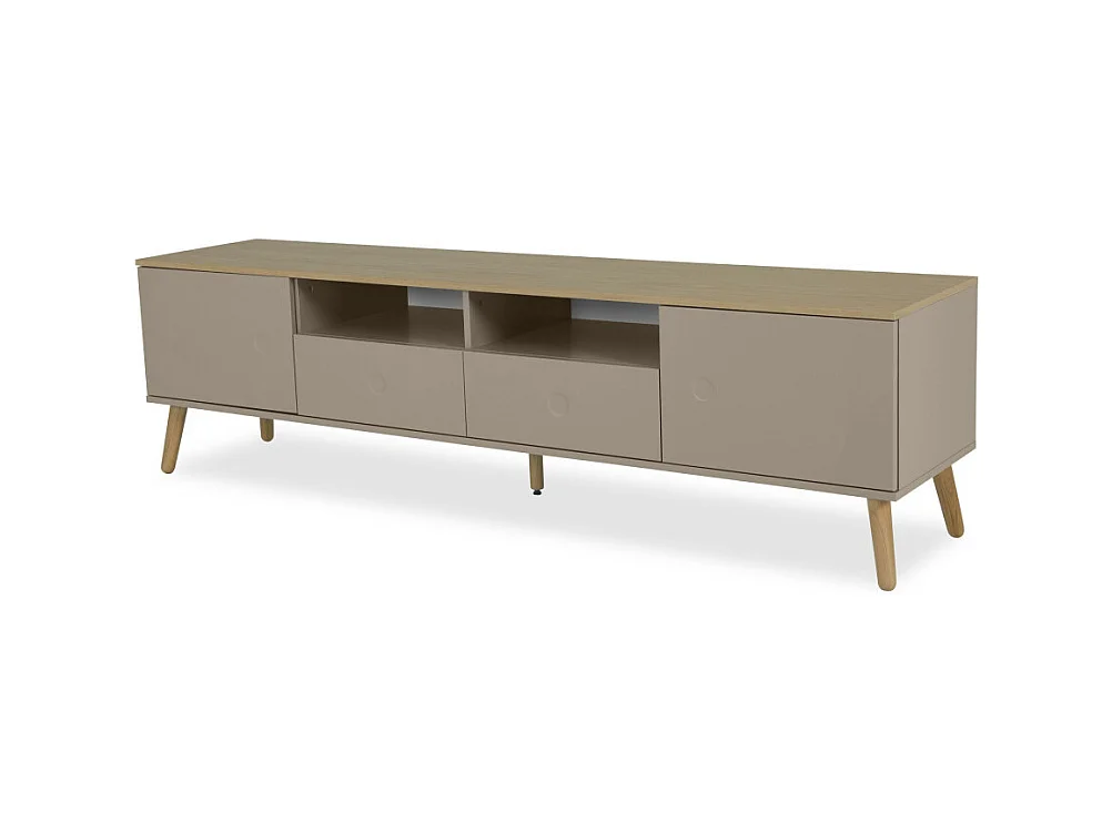 Dot - Meuble TV en bois 2 portes 2 tiroirs L192cm - Couleur - Taupe