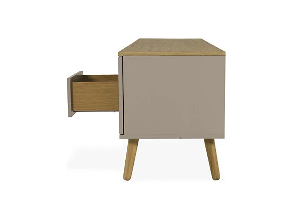 Dot - Meuble TV en bois 2 portes 2 tiroirs L192cm - Couleur - Taupe