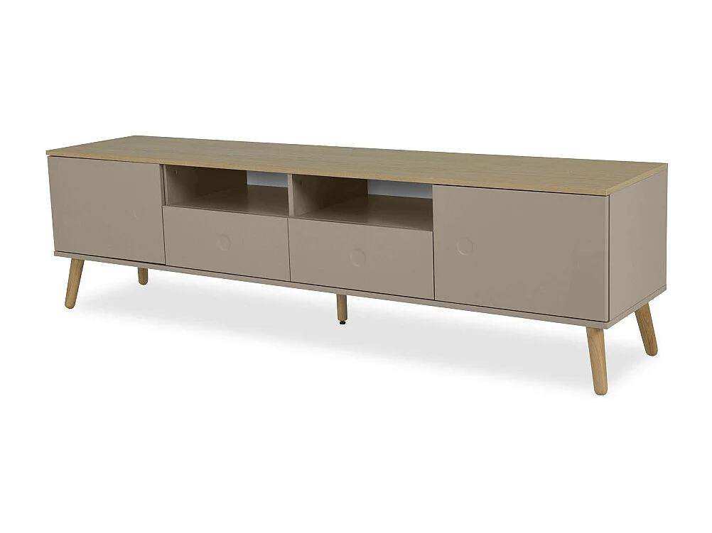 Dot - Meuble TV en bois 2 portes 2 tiroirs L192cm - Couleur - Taupe