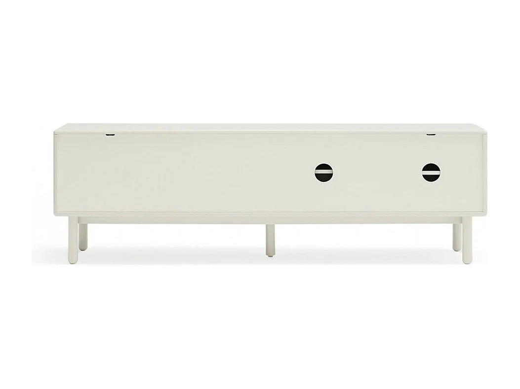 Corvo - Meuble tv 2 portes 2 tiroirs en bois L180cm - Blanc