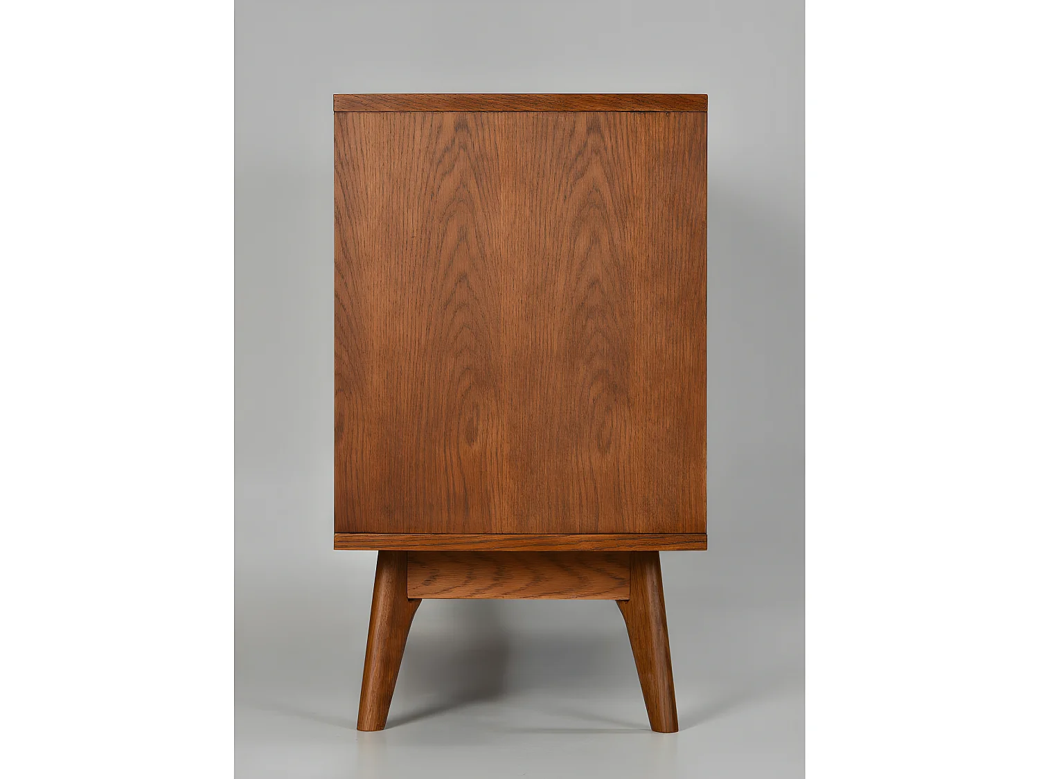 Ström - Meuble TV design 2 portes teinté noyer - Couleur - Porte vert eucalyptus