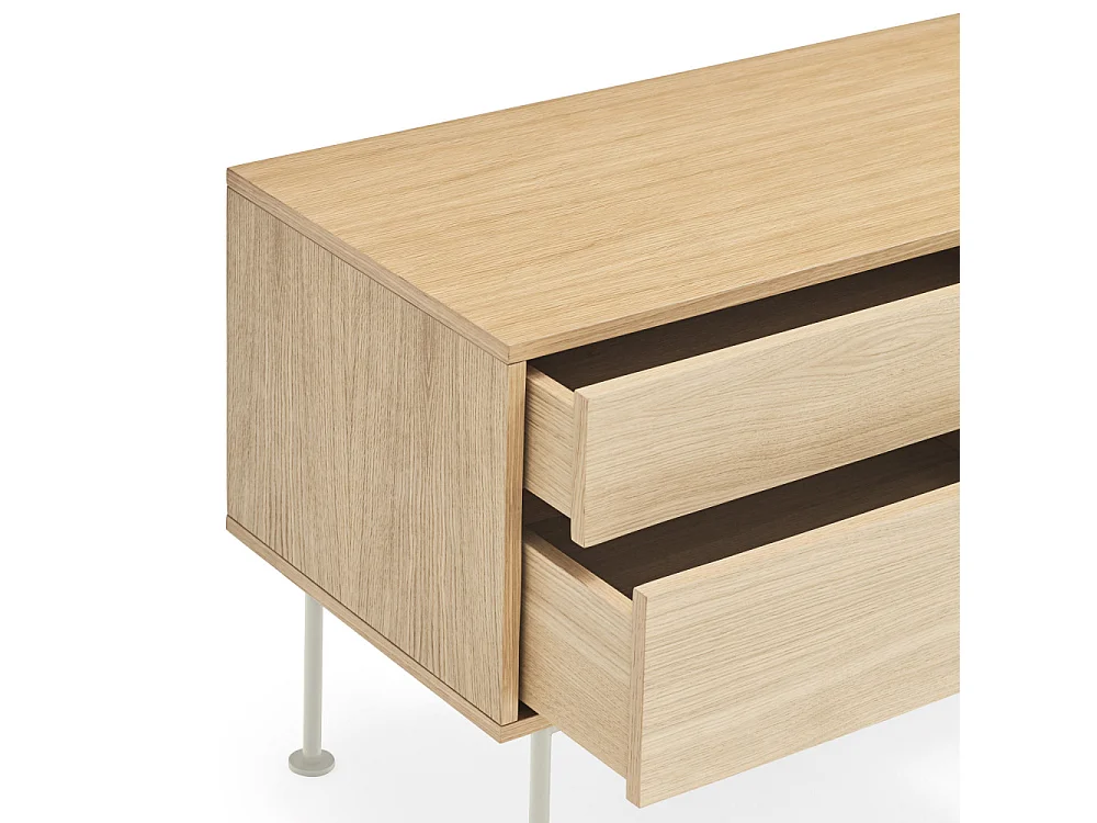 Yoko - Meuble tv 1 porte 2 tiroirs en bois L180cm : Couleur - Blanc