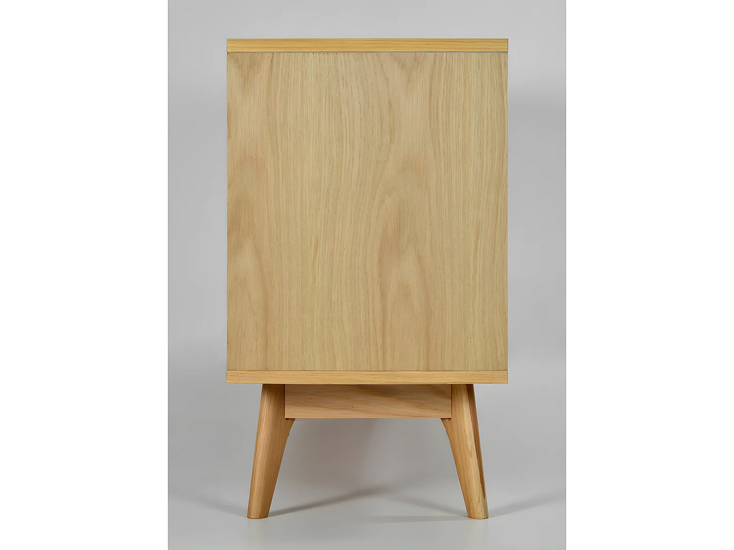 Ström - Meuble TV design 2 portes chêne - Couleur - Porte gris souris