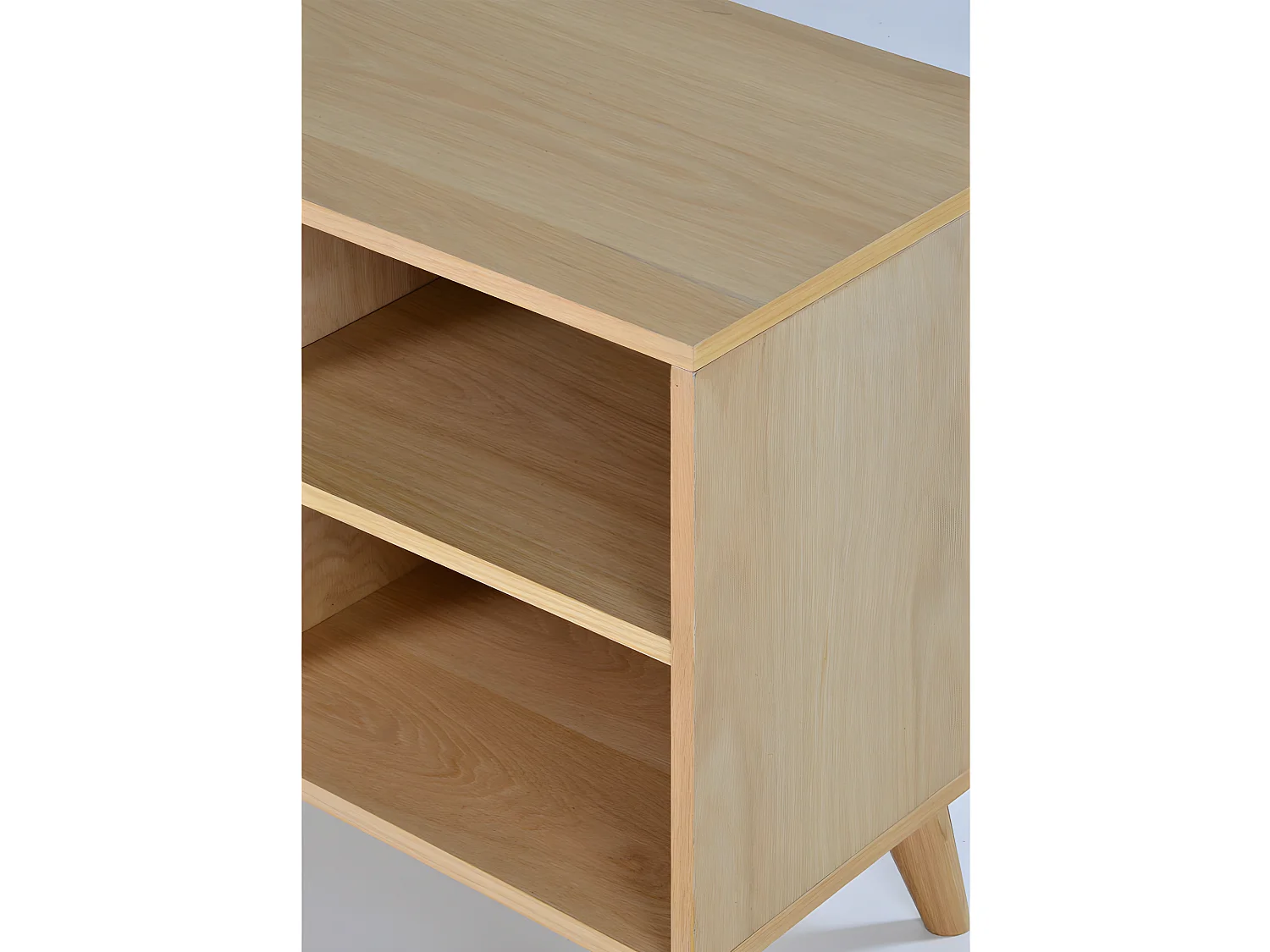 Ström - Meuble TV design 2 portes chêne - Couleur - Porte vert eucalyptus