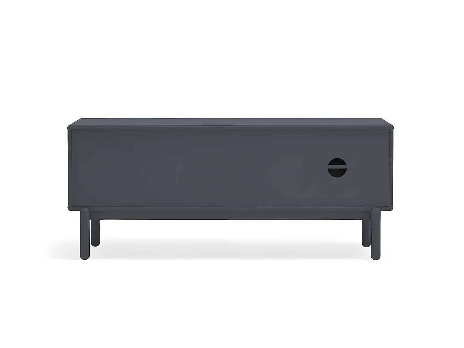Corvo - Meuble tv 1 porte 1 niche et tiroir en bois L140cm - Gris anthracite