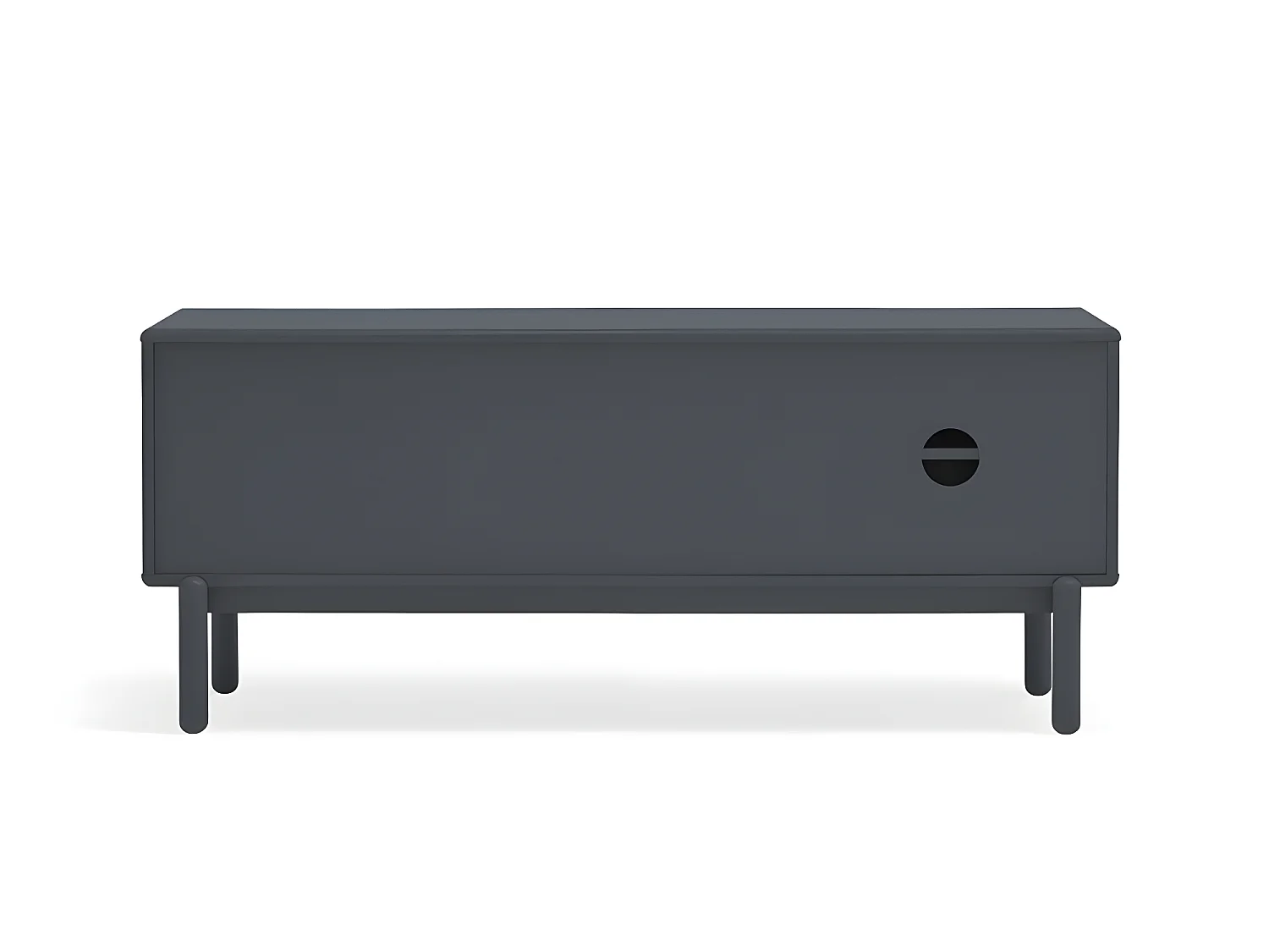 Corvo - Meuble tv 1 porte 1 niche et tiroir en bois L140cm - Gris anthracite