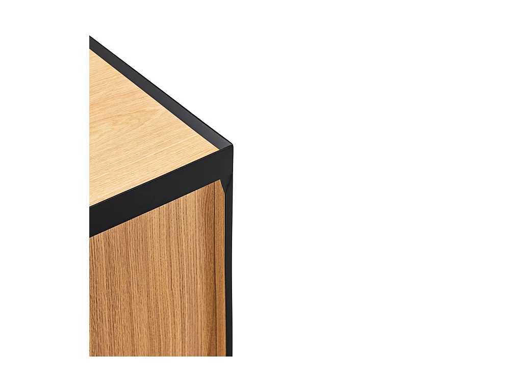 Arista - Meuble TV en bois 1 porte 2 tiroirs L180cm - Noir