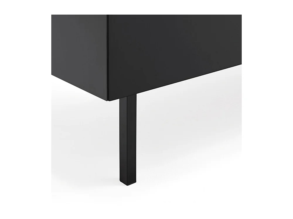 Arista - Meuble TV en bois 1 porte 2 tiroirs L180cm - Noir