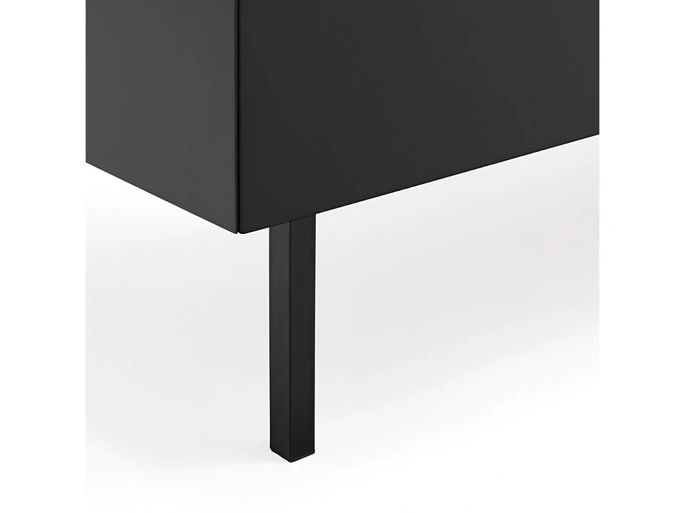 Meubel TV 2 planken met zwarte vouwdeuren 180x40 cm