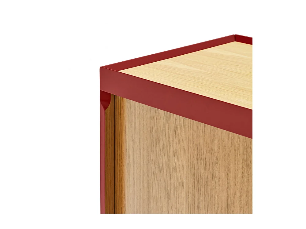 Arista - Meuble TV en bois 1 porte 2 tiroirs L180cm - Couleur - Rouge