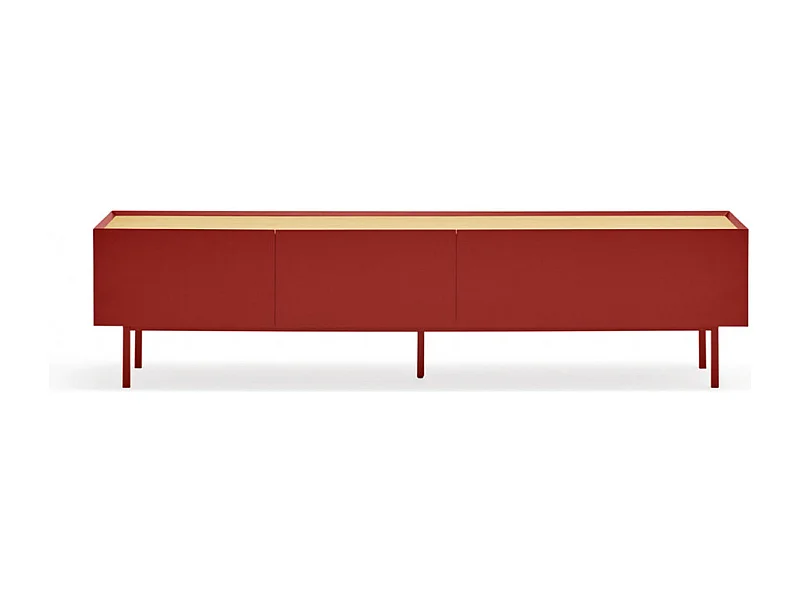 Arista - Meuble TV en bois 1 porte 2 tiroirs L180cm - Couleur - Rouge