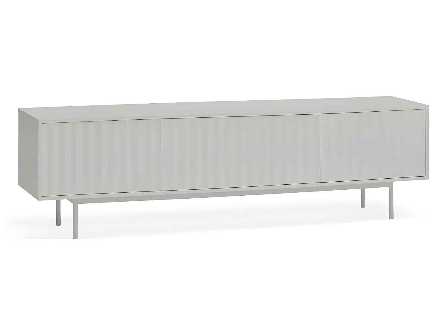 Sierra - Meuble TV en bois 3 portes L180cm - Gris clair