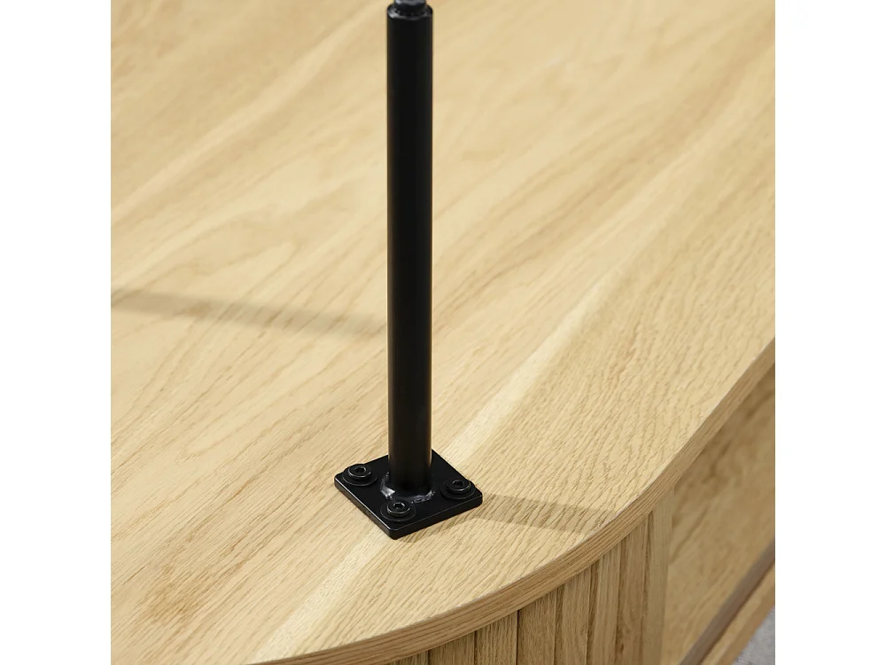 Alicia - Meuble tv 2 portes aux angles arrondis en bois et métal L120cm - Couleur - Bois clair