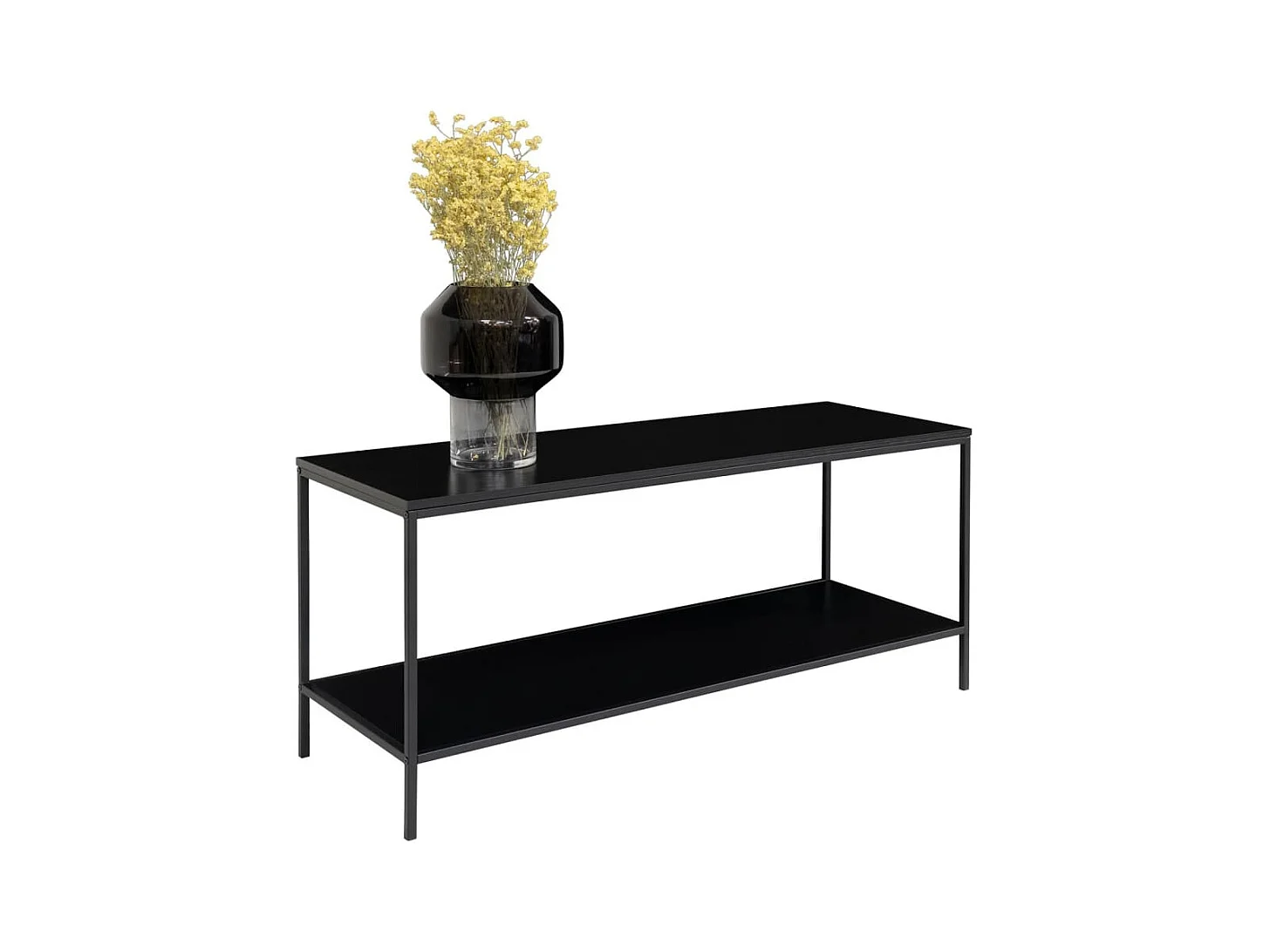 Gabinete de TV negro de 2 historias