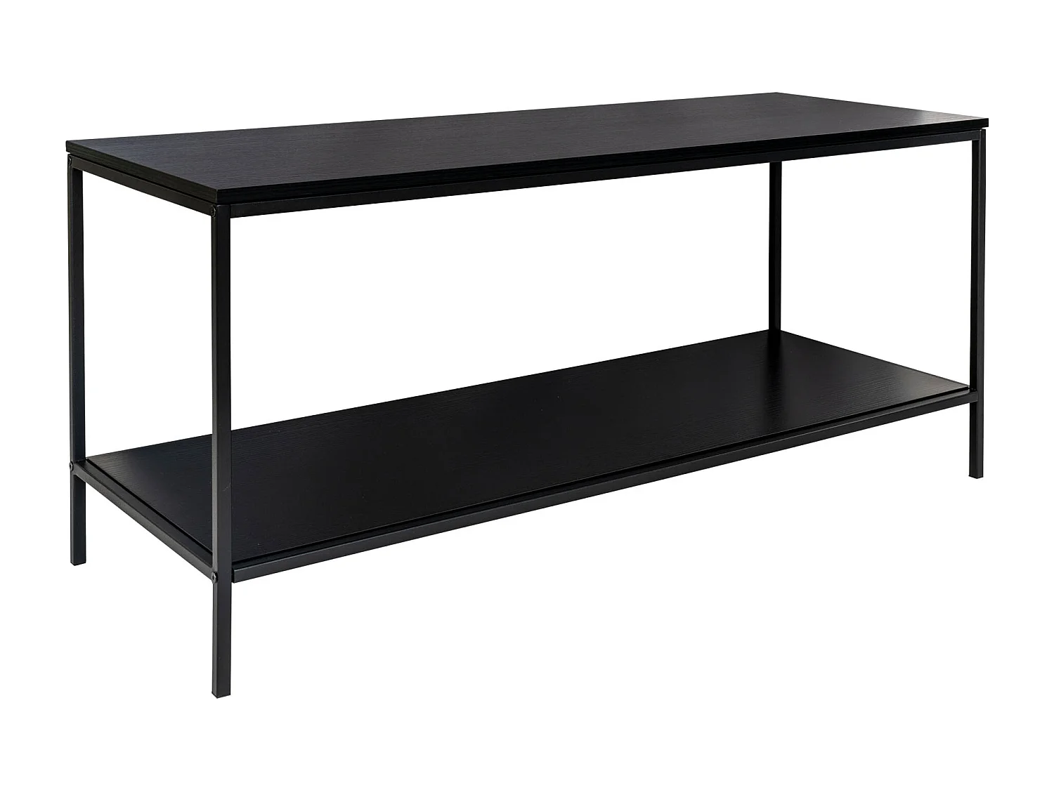 Vita Meuble TV avec 2 tablettes de rangement, noir.