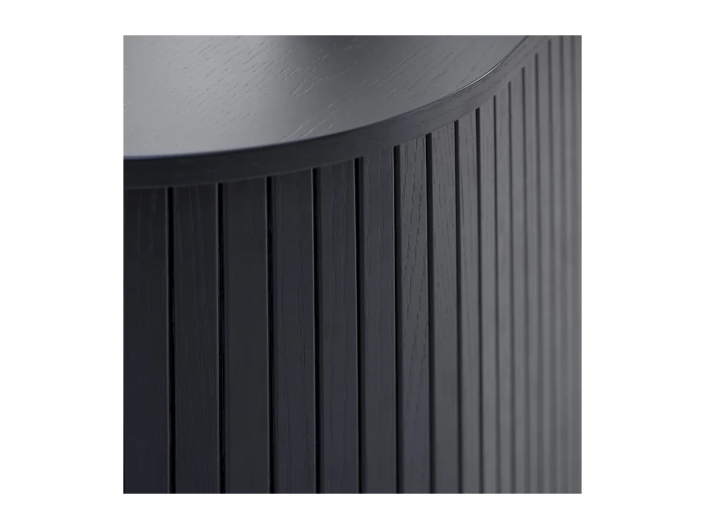 Alicia - Meuble tv 2 portes aux angles arrondis en bois et métal L120cm - Noir