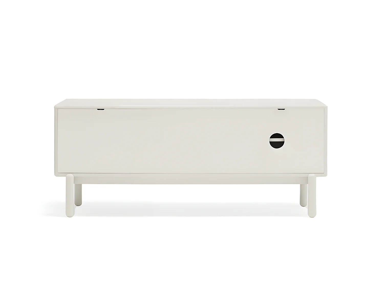 Corvo - Meuble tv 1 porte 1 niche et tiroir en bois L140cm - Gris clair