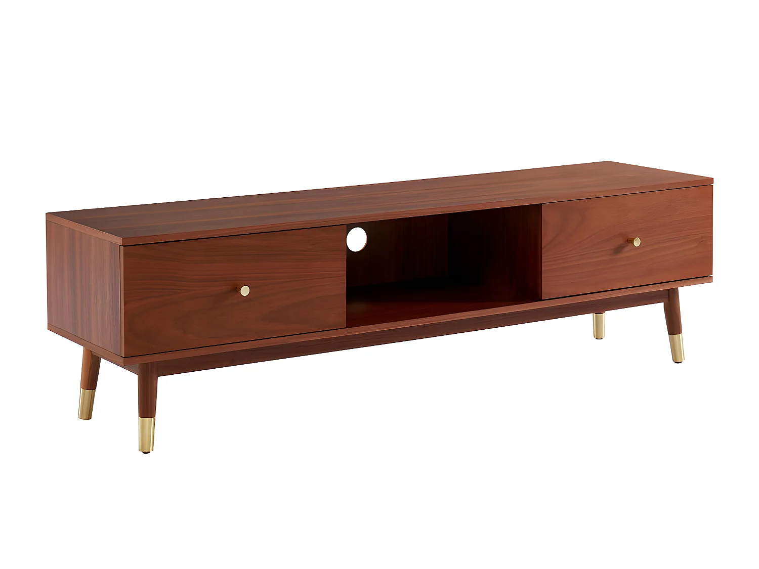 Grude - Meuble TV vintage en bois - Bois foncé