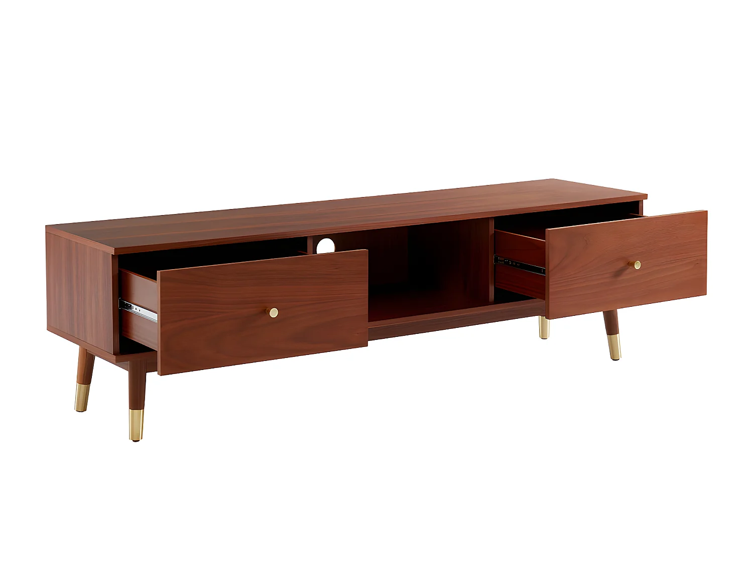 Grude - Meuble TV vintage en bois - Bois foncé