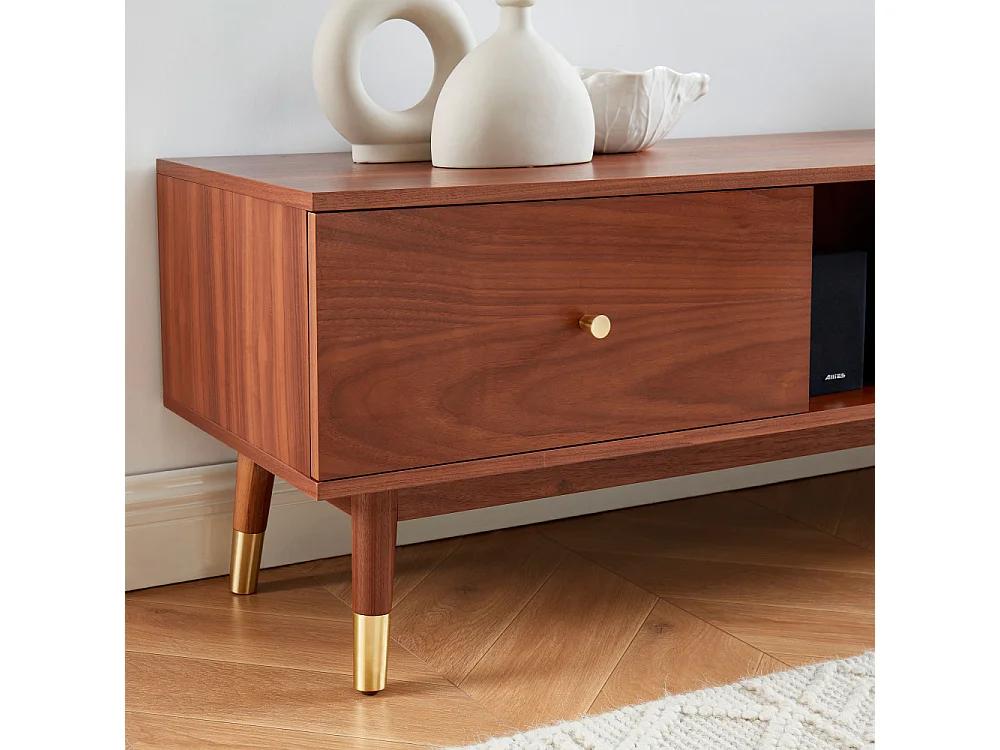 Grude - Meuble TV vintage en bois - Bois foncé