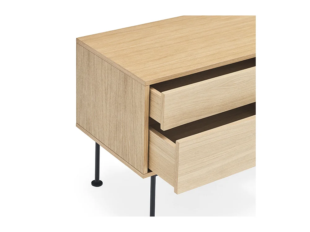 Yoko - Meuble tv 1 porte 2 tiroirs en bois L180cm : Couleur - Gris anthracite