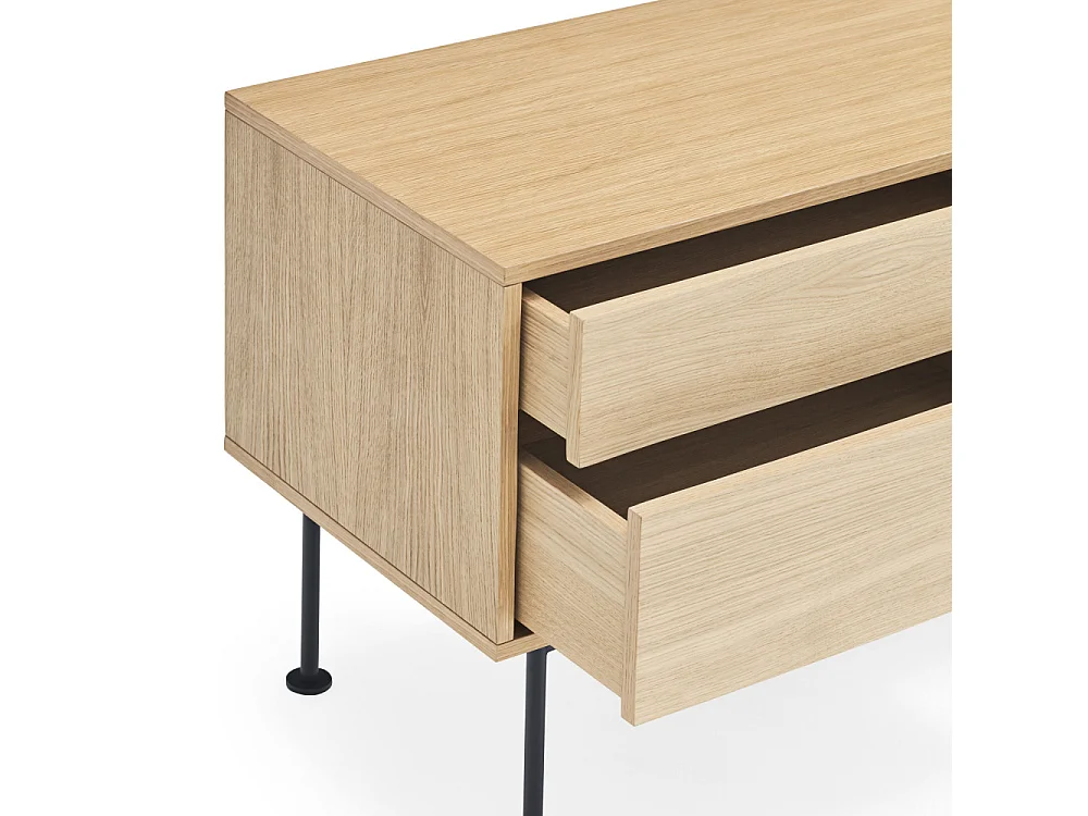 Yoko - Meuble tv 1 porte 2 tiroirs en bois L180cm : Couleur - Gris anthracite