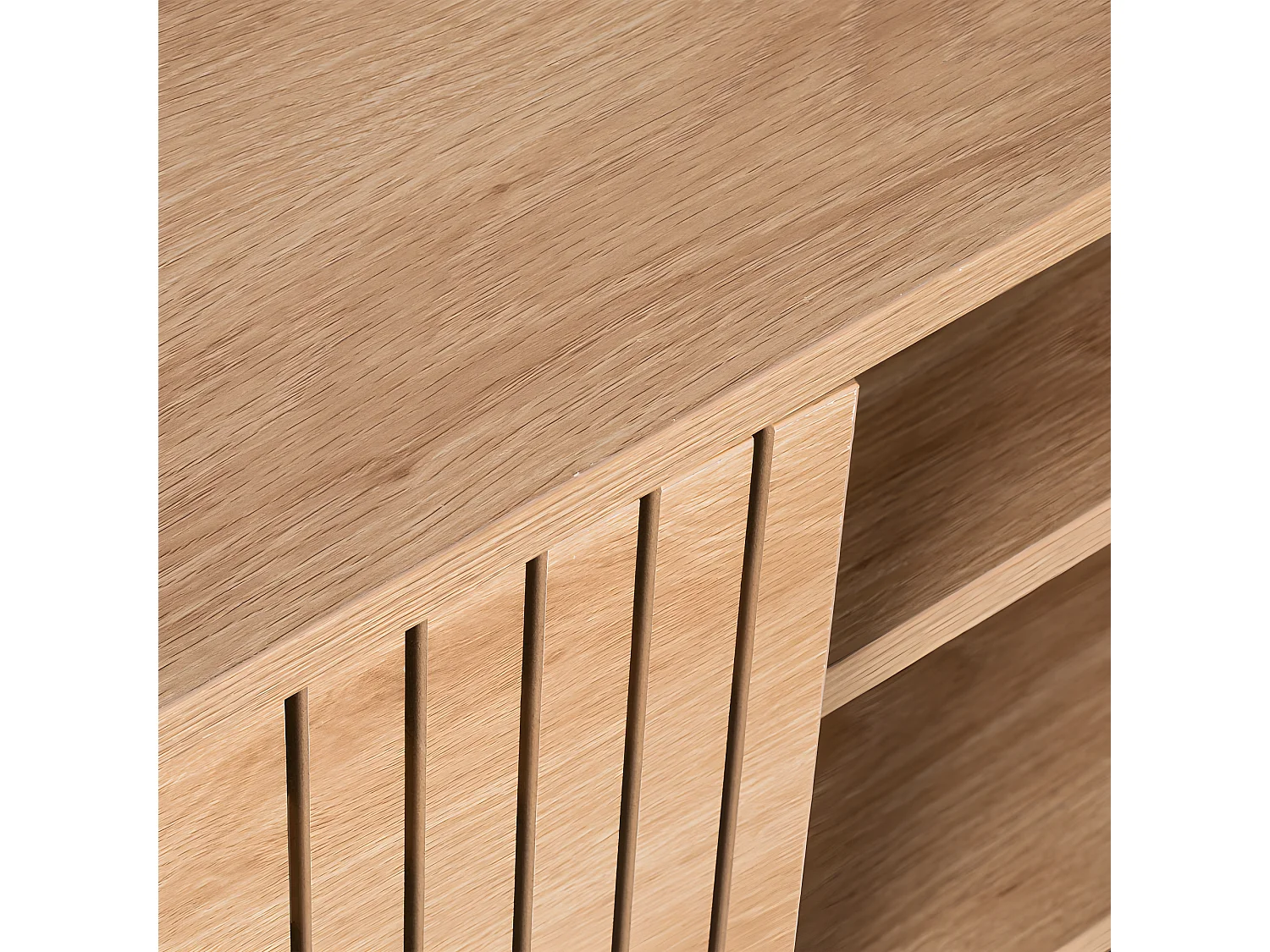 Krokom - Meuble TV 2 portes en bois et métal L150cm - Bois clair