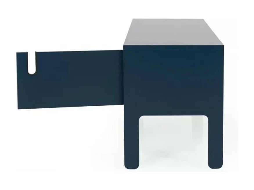 Uno - Meuble TV en bois 2 portes L137cm : Couleur - Bleu Canard