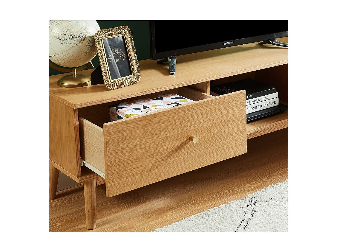 Meuble tv MARCEL placage chêne 160cm