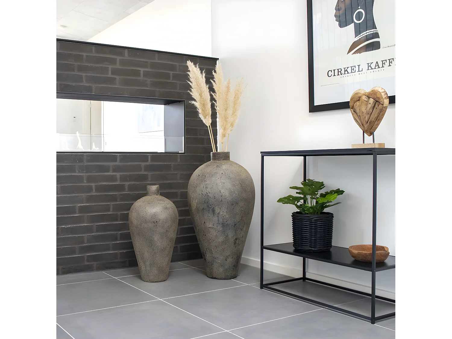 Corvo - Vase en terre cuite 60x32cm - Couleur - Brun