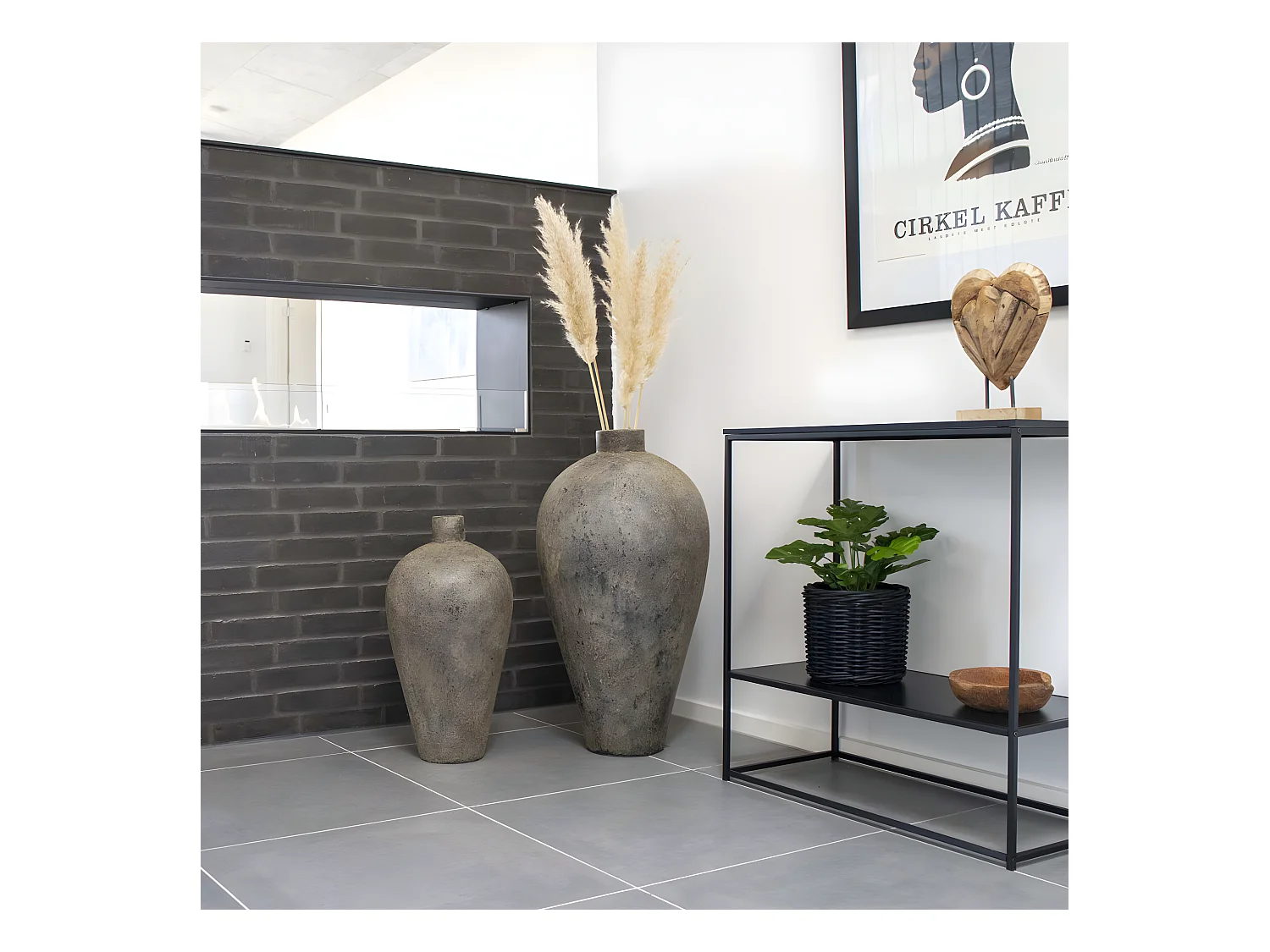 Corvo - Vase en terre cuite 80x40cm - Brun