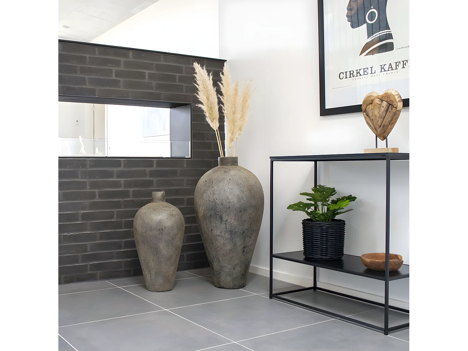 Corvo - Vase en terre cuite 80x40cm - Brun