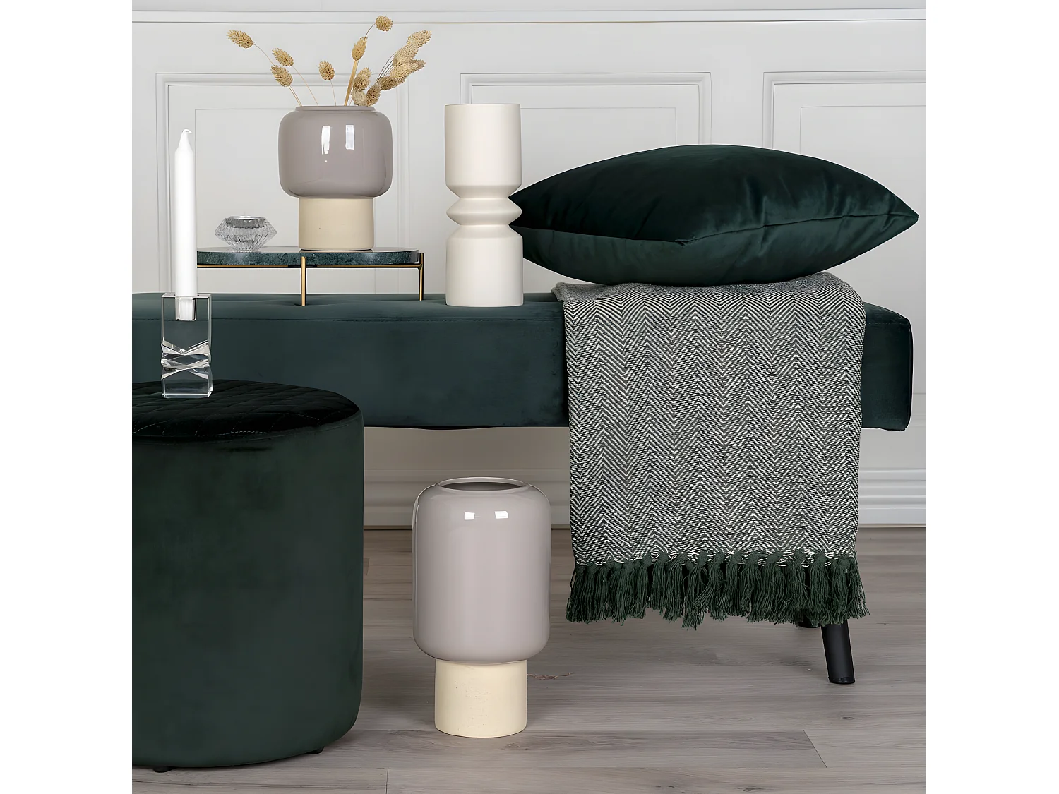 Cort I - Plaid en coton 130x160cm - Vert